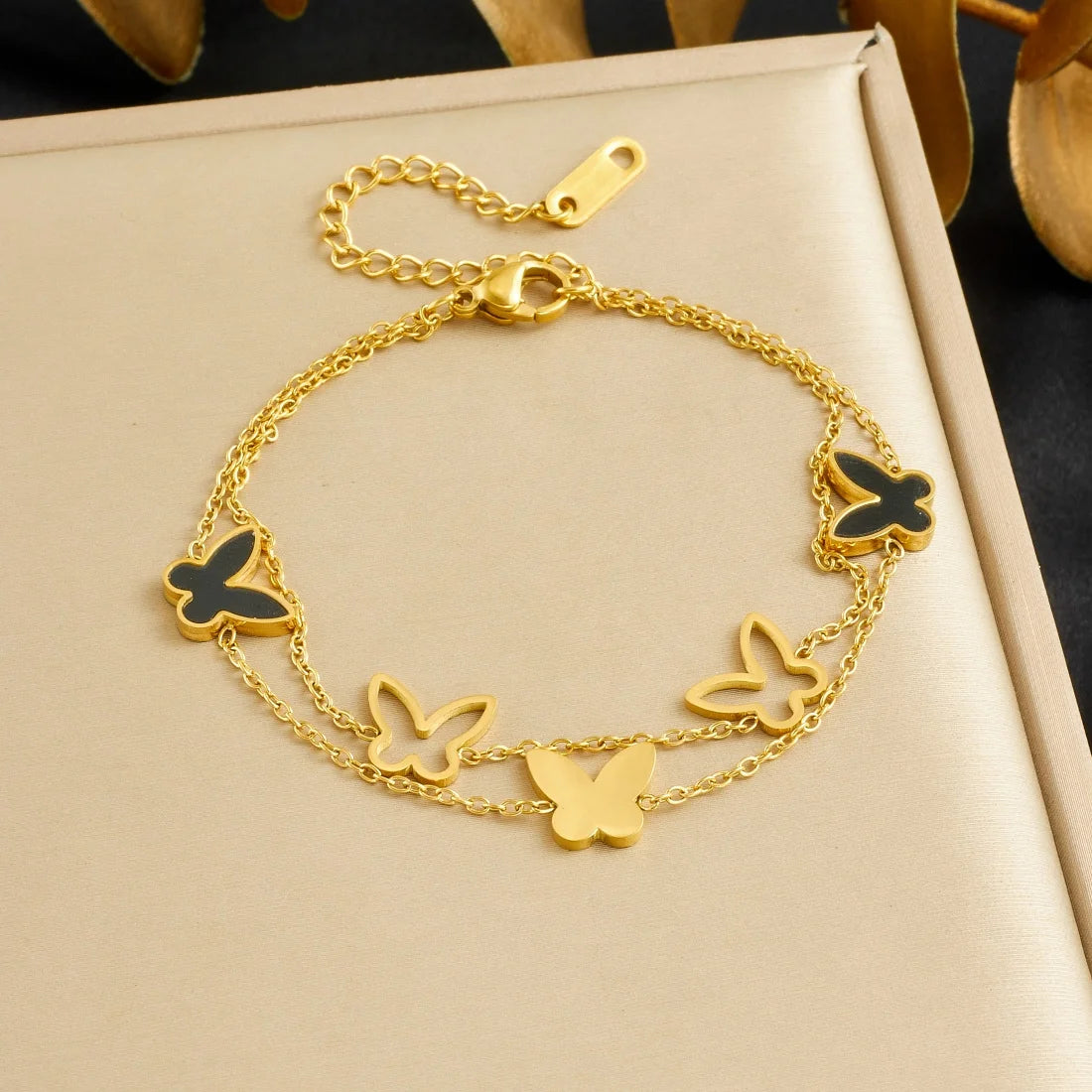 DIEYURO 316L Stainless Steel Golden Heart Geometric Zircon Minimalist Series Bracelet Women's New Waterproof Wrist Chain Jewelry