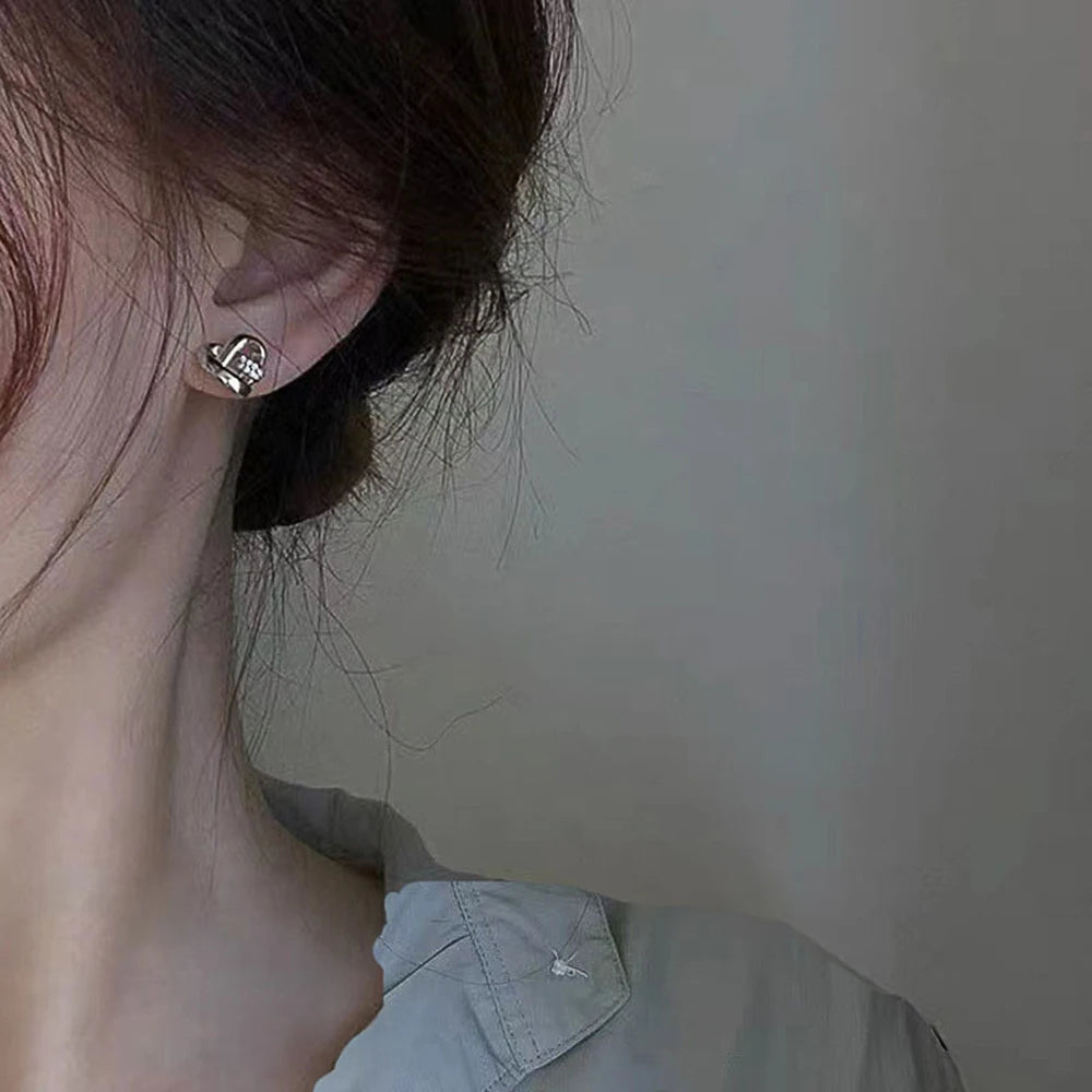 Pendientes Eternity Love de Huitan – Pendientes de Corazón para Mujer en Color Plateado/Dorado, Elegantes y Chic para Bodas ✨