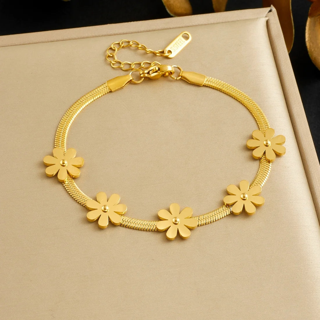 DIEYURO 316L Stainless Steel Golden Heart Geometric Zircon Minimalist Series Bracelet Women's New Waterproof Wrist Chain Jewelry
