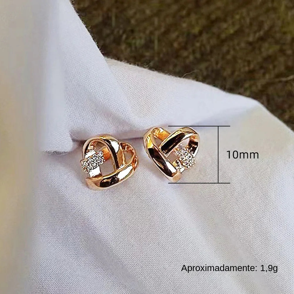 Pendientes Eternity Love de Huitan – Pendientes de Corazón para Mujer en Color Plateado/Dorado, Elegantes y Chic para Bodas ✨