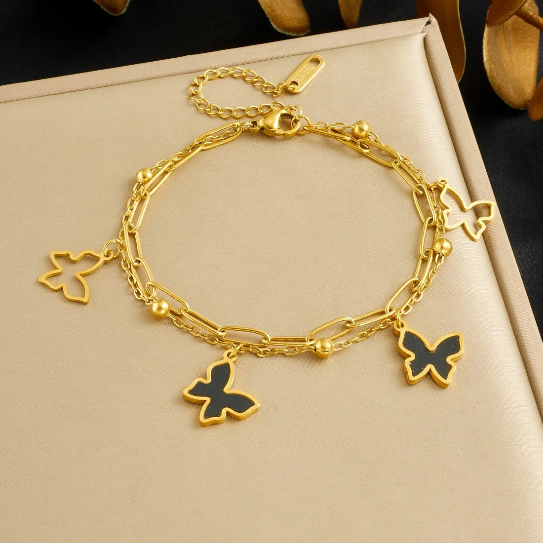 DIEYURO 316L Stainless Steel Golden Heart Geometric Zircon Minimalist Series Bracelet Women's New Waterproof Wrist Chain Jewelry