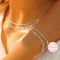 Fashionable Original 925 Sterling Silver Necklace and Bracelet Jewelry Set for Women and Men, Paperclip Chain, Party Wedding Gift